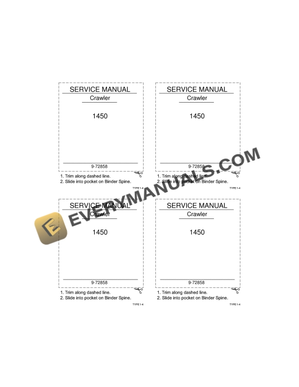 Case 1450 Crawler Service Manual 9-72858 PDF