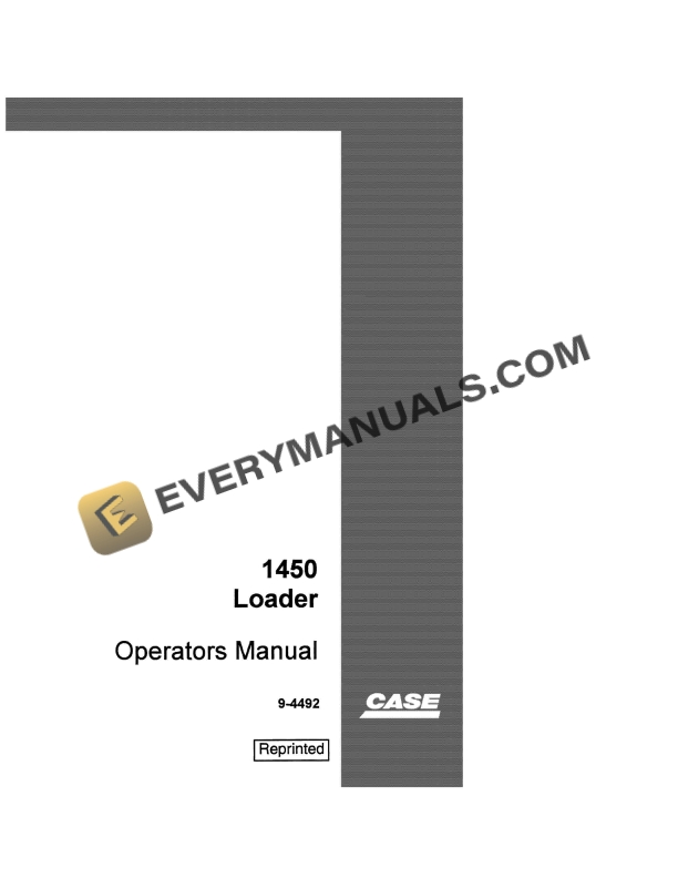 Case 1450 Loader Operator Manual 9-4492 PDF