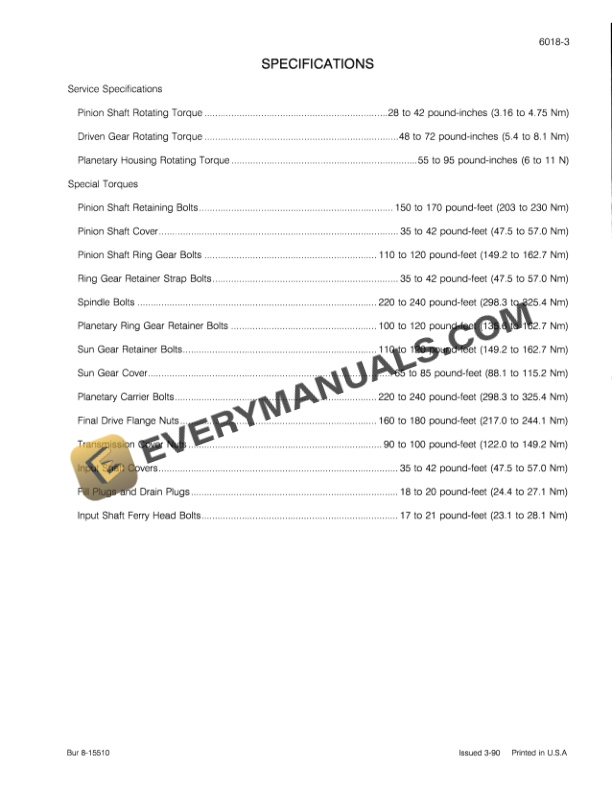 Case 1450B, 1455B Crawler Service Manual 9-67890-R3-4