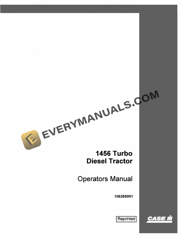 Case 1456 Turbo Diesel Tractor Operator Manual 1082850R1 PDF