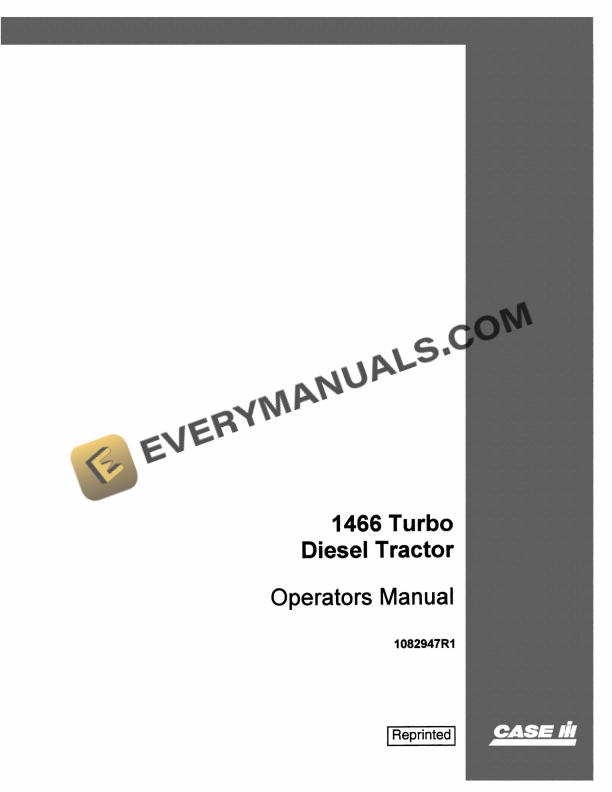 Case 1466 Turbo Diesel Tractor Operator Manual 1082947R1 PDF
