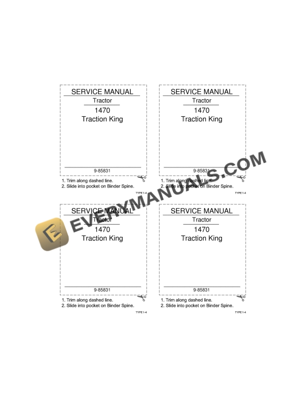 case 1470 traction king tractor service manual 9 85685 1