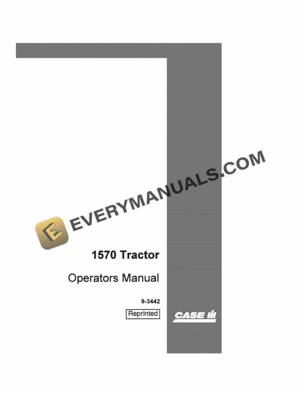 Case 1570 Tractor Operator Manual 9-3442. PDF