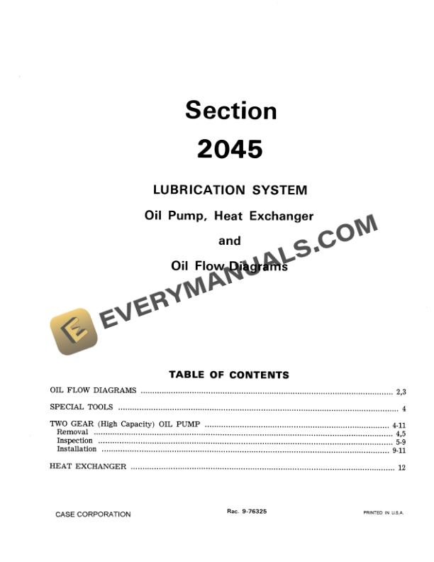 Case 1570 Tractor Service Manual 9-79786-2