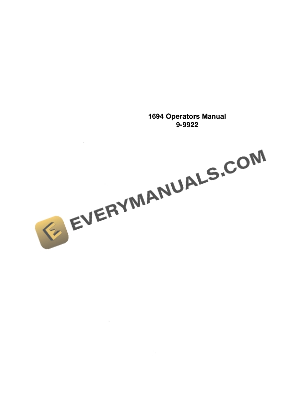 Case 1694 Tractor Operator Manual 9-9922. PDF