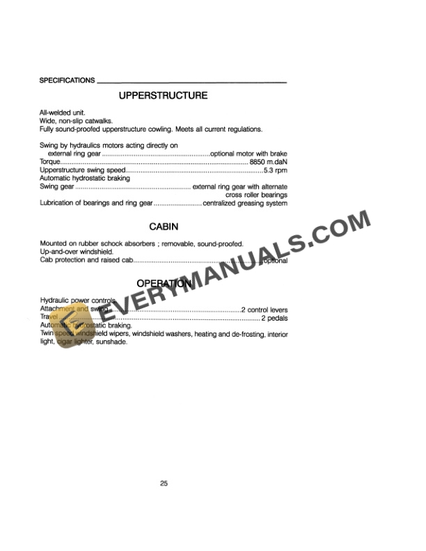Case 170C Excavator Operator Manual 9-12642-2