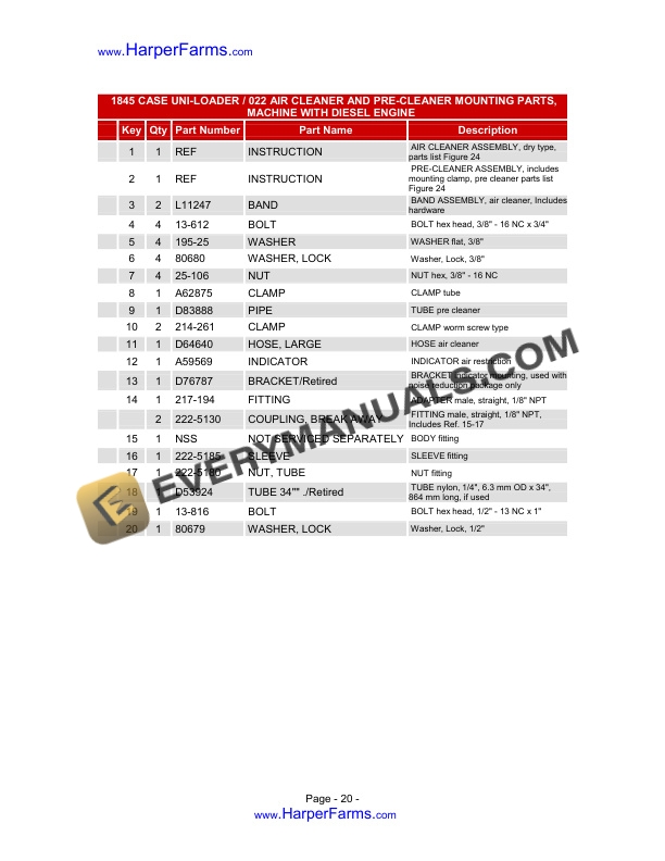 Case 1845, 1845S Uni-Loader Parts Catalog 790258B-3