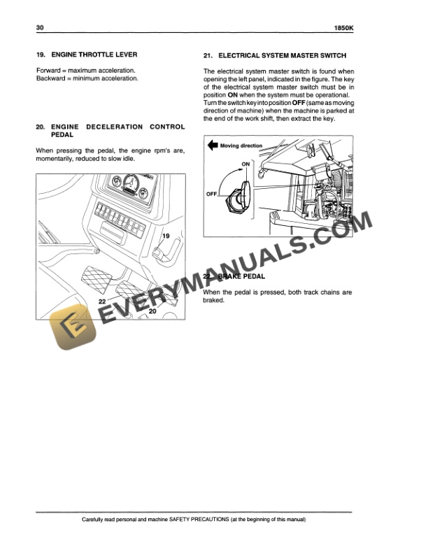 Case 1850K Crawler Dozer Operator Manual 6-32261-3