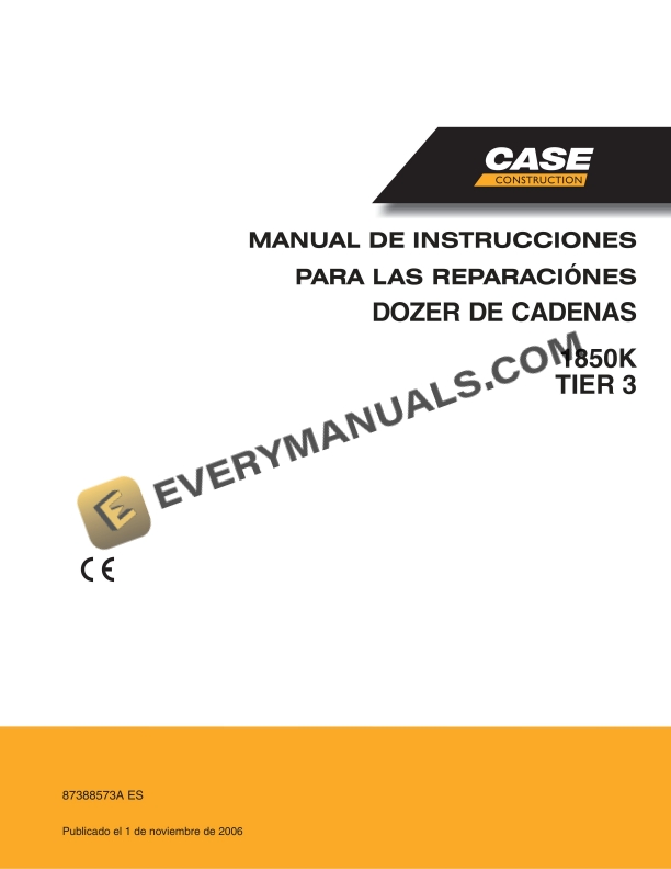 Case 1850K Tier 3 Crawler Dozer Repair Manual 87388573A ES PDF