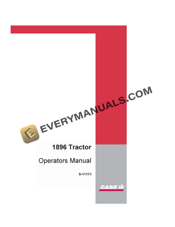 Case 1896 Tractor Operator Manual 9-11111 PDF