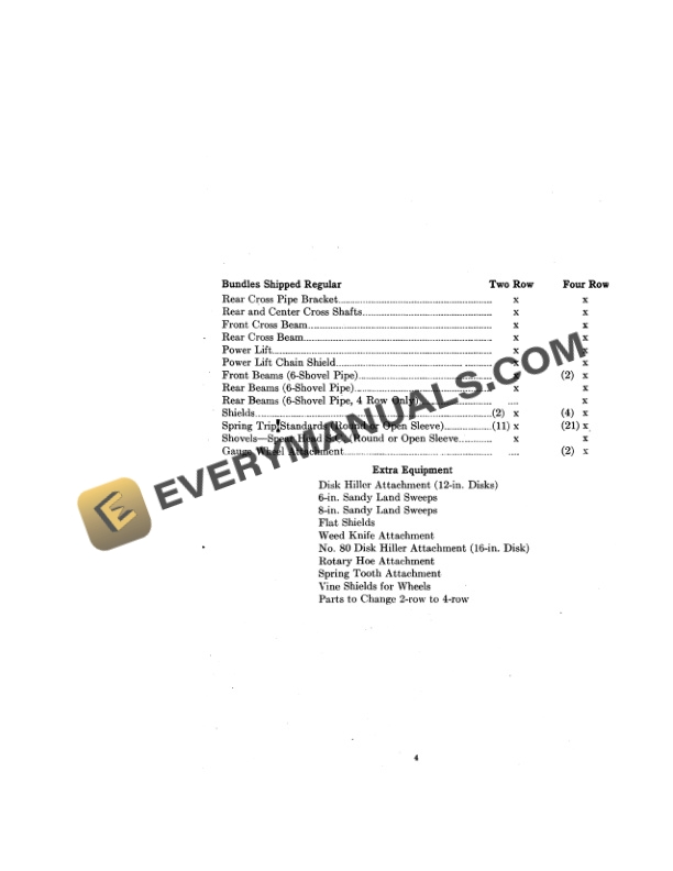 Case 2, 4 Row Cultivators on Model CC Tractor Operator Manual D1117-2
