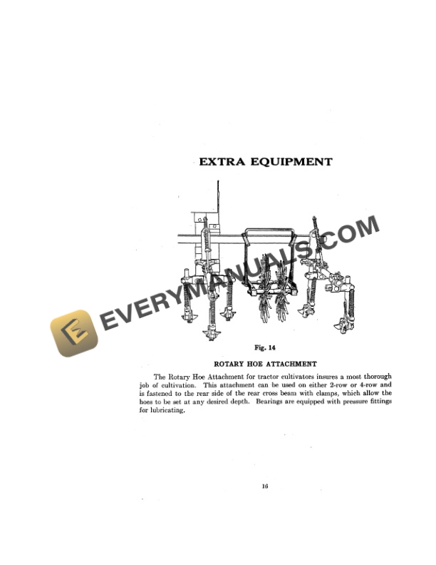 Case 2, 4 Row Cultivators on Model CC Tractor Operator Manual D1117-4