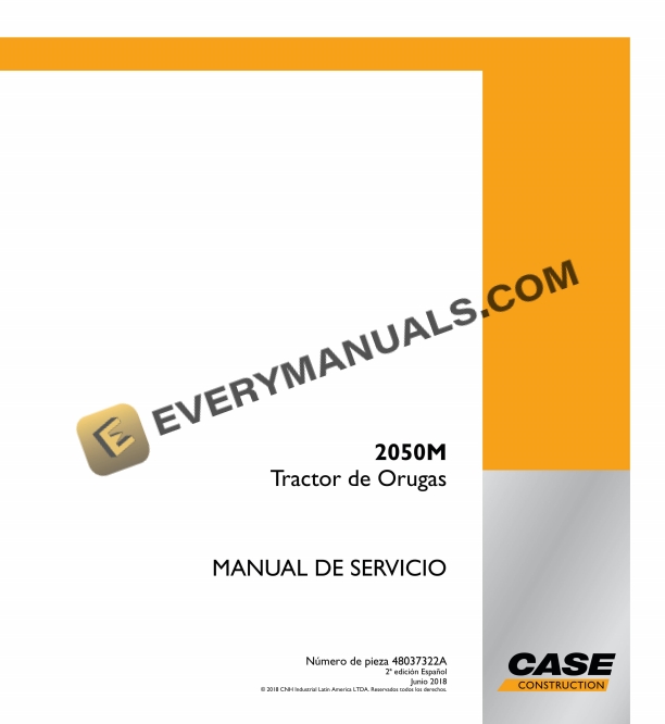 Case 2050M Crawler Tractor Service Manual 48037322A ES PDF