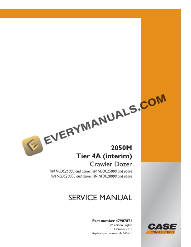 case 2050m tier 4a interim crawler dozer service manual 47907871 1