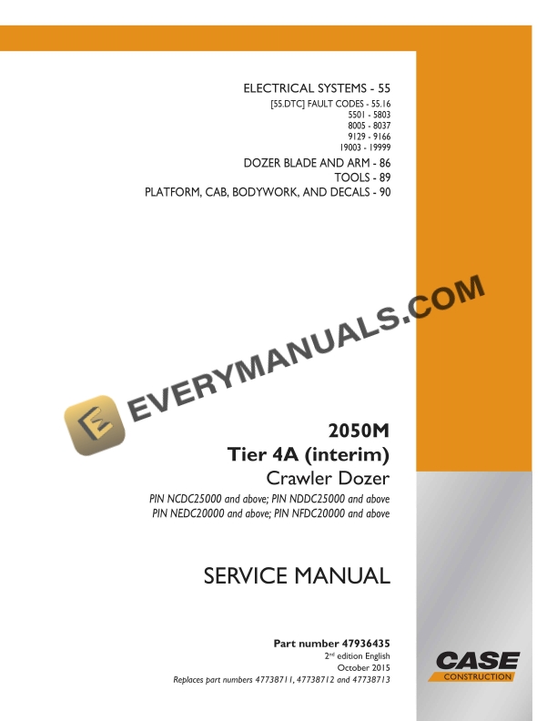 case 2050m tier 4a interim crawler dozer service manual 47936435 1