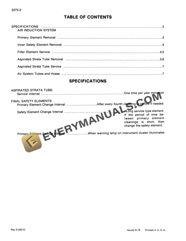 Case 2094, 2294, 3294 Tractor Service Manual 8-24901-2