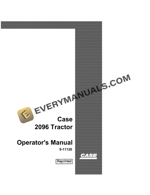 Case 2096 Tractor Operator Manual 9-11120 PDF