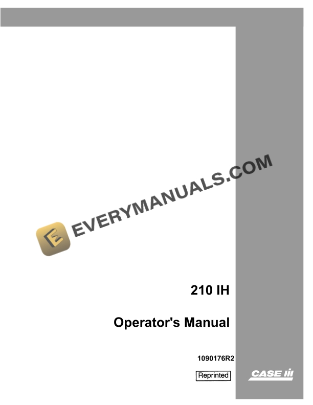 Case 210 IH Operator Manual 1090176R2 PDF