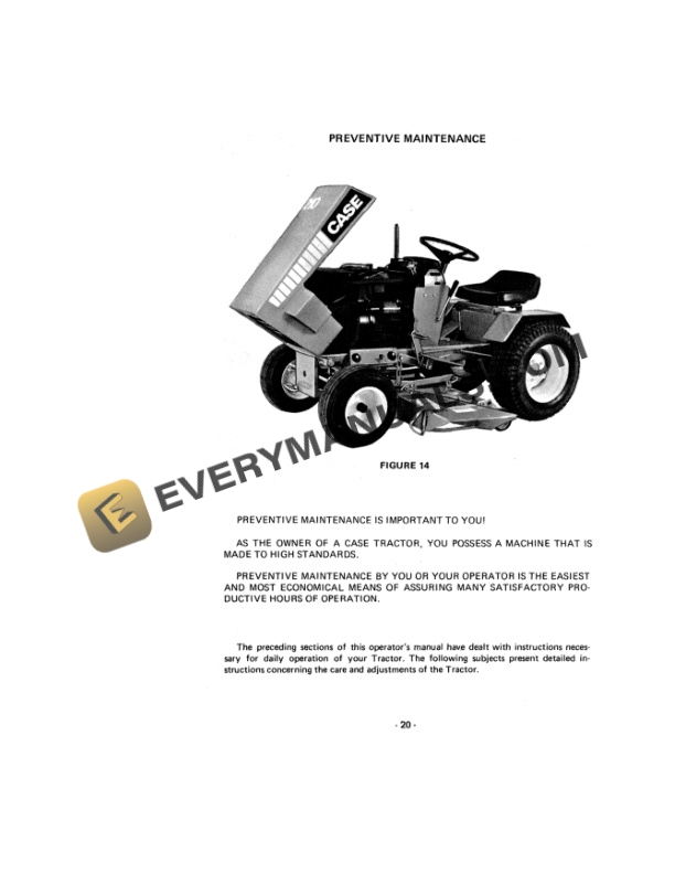 Case 210 Tractor Operator Manual 9-3463.-4