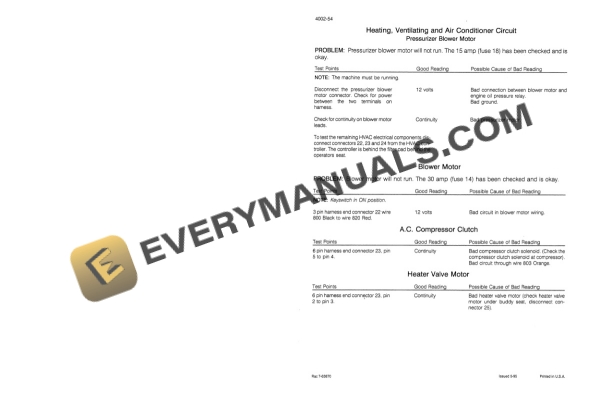 Case 2100, 2300 Series Combine Service Manual 7-69612-2