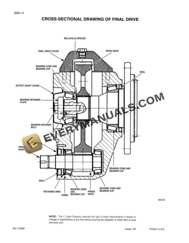 Case 2100, 2300 Series Combine Service Manual 7-69612-4