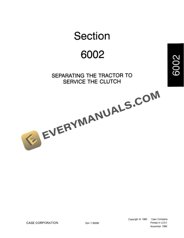Case 2100 Series Tractor Service Manual 7-35081-3