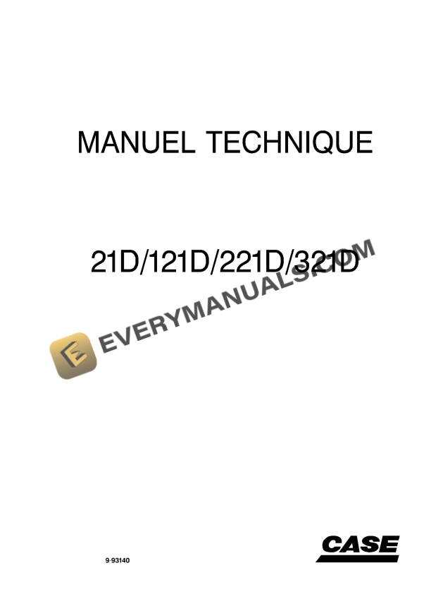 Case 21D, 121D, 221D, 321D Tractor Technical Manual 9-93140 FR PDF