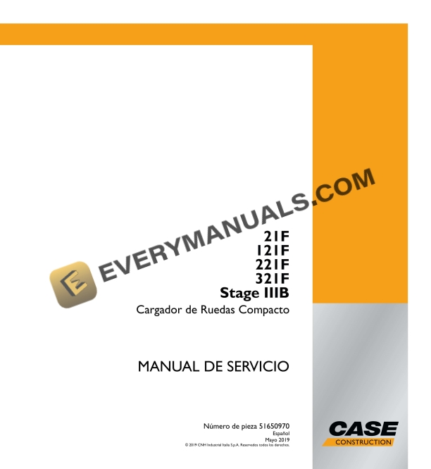 Case 21F, 121F, 221F, 321F Stage IIIB Compact Wheel Loader Service Manual 51650970 ES PDF