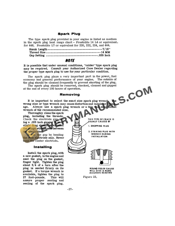 Case 220, 222, 224, 444, 446 Tractor Operator Manual 9-4393-4