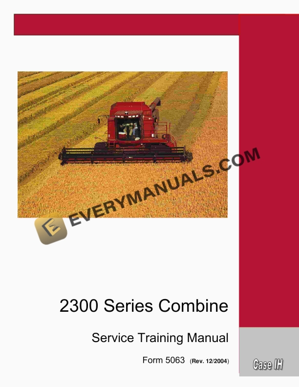 case 2300 series combine service training manual 5063 1