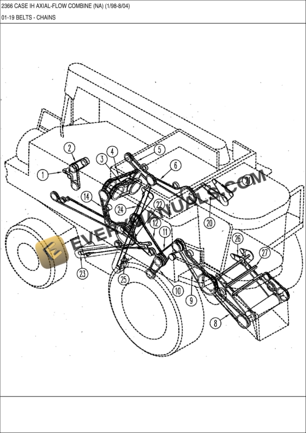 case 2366 series axial flow combine parts catalog 1