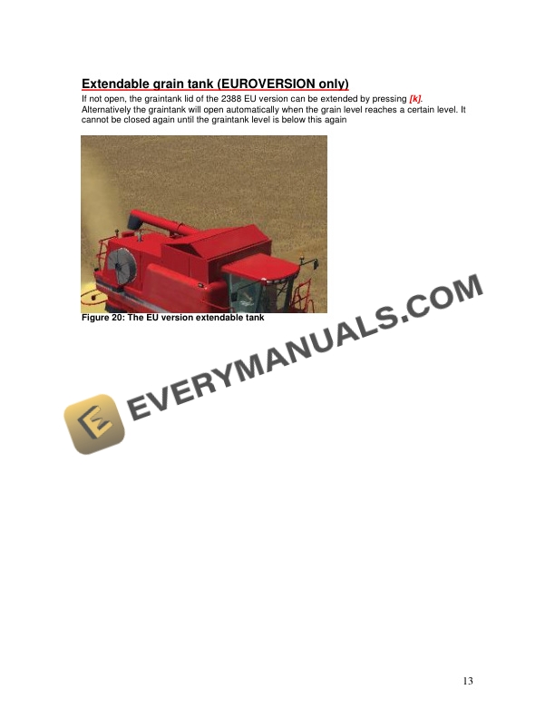 Case 2388 Axial Flow Combine v.1.1 For Farming Simulator 2011 User Manual-5