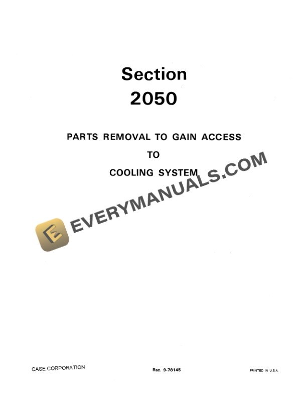 Case 2470, 2670 Tractor Service Manual 9-78399-2