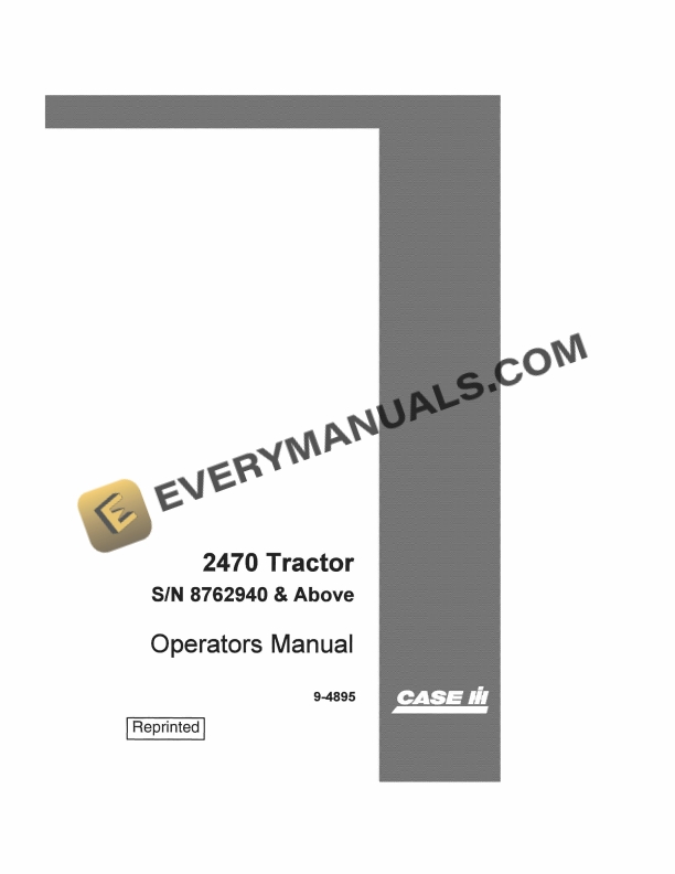 case 2470 tractor operator manual 9 4895 1