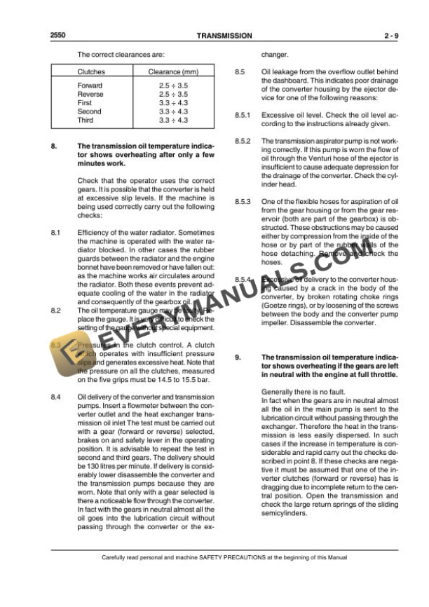 Case 2550 Crawler Dozer Service Manual 84414739B-2