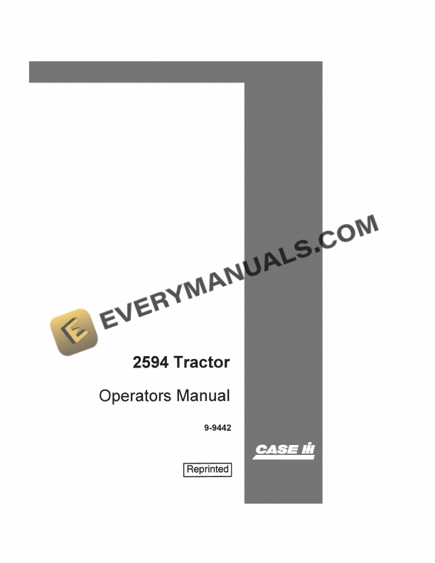 Case 2594 Tractor Operator Manual 9-9442. PDF 2 case 2594 tractor operator manual 9 9442 1