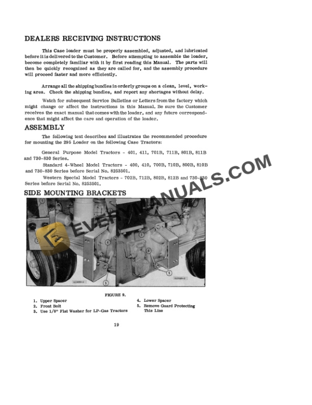 Case 295 Loader Operator Manual 9-1143.-4