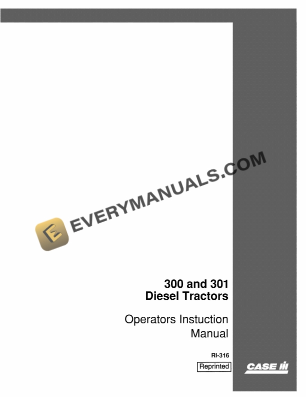 case 300 301 diesel tractor operator instruction manual ri 316 1