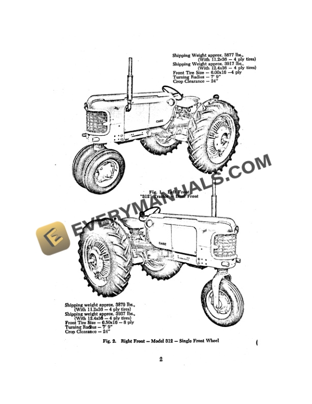 Case 300, 301 Diesel Tractor Operator Instruction Manual RI-316-5