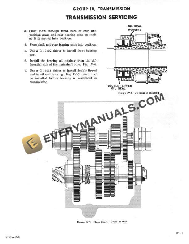 Case 300 Series Tractor and Engine Service Manual RI-307-4