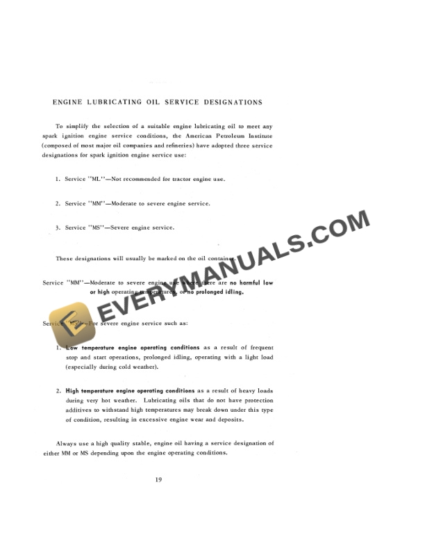 Case 300 Series Tractor Operator Manual RI-306-2