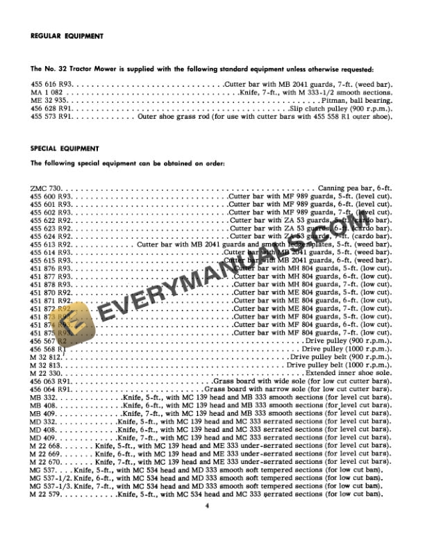 Case 32 Tractor Mower Operator Manual 1010791R2-2