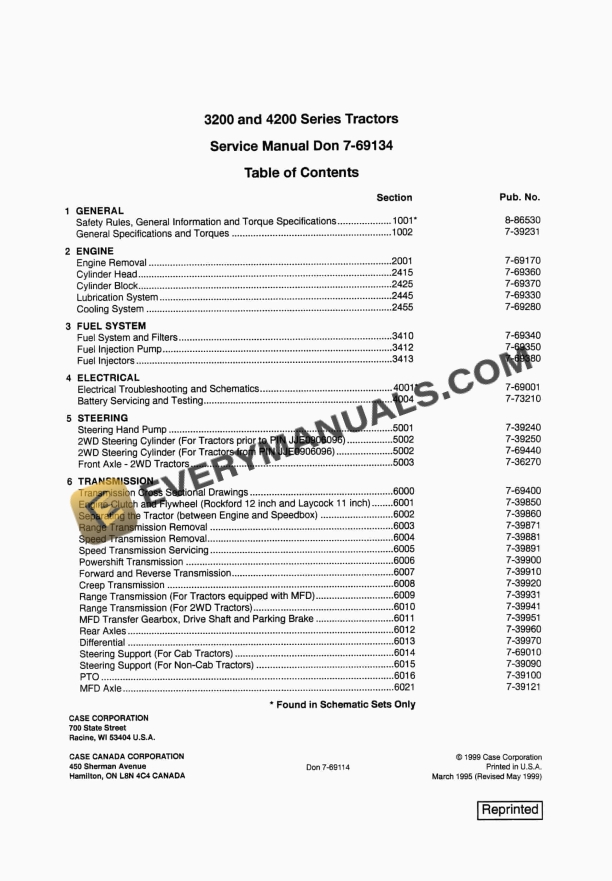 case 3200 4200 series tractor service manual 7 69114 1