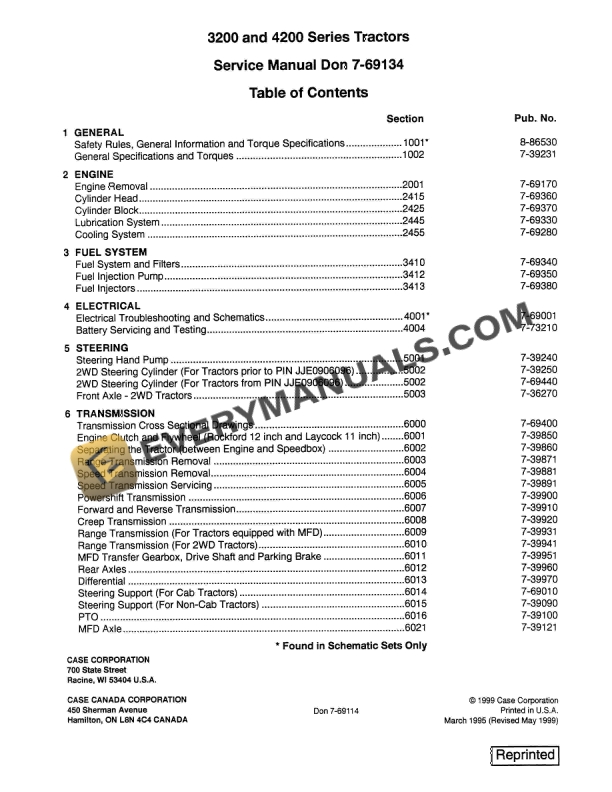 Case 3200, 4200 Series Tractor Service Manual 7-69134 PDF 2 case 3200 4200 series tractor service manual 7 69134 1