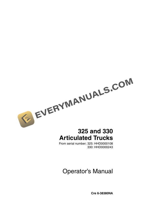 case 325 and 330 articulated truck operator manual 6 38380na 1