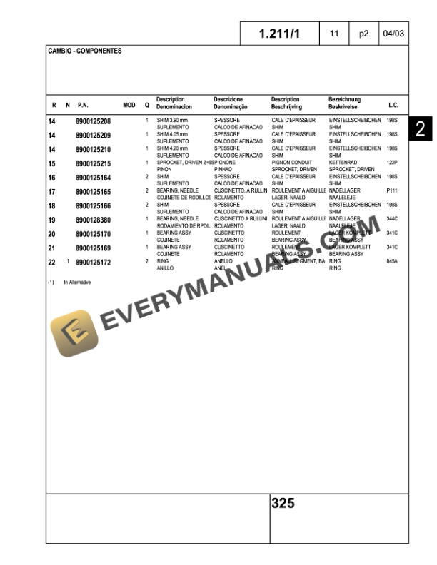 Case 325 Articulated Truck Parts Catalog 7-7572-2