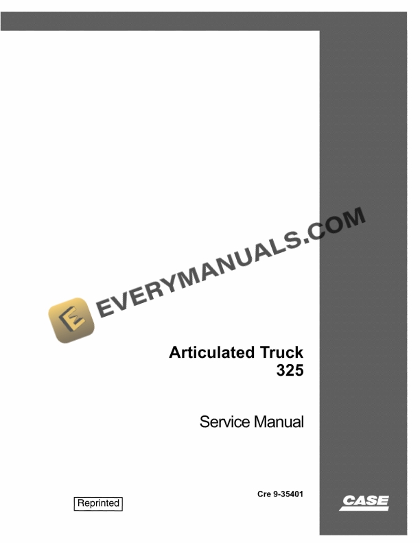 Case 325 Articulated Truck Service Manual 9-35401 PDF 1 case 325 articulated truck service manual 9 35401 1