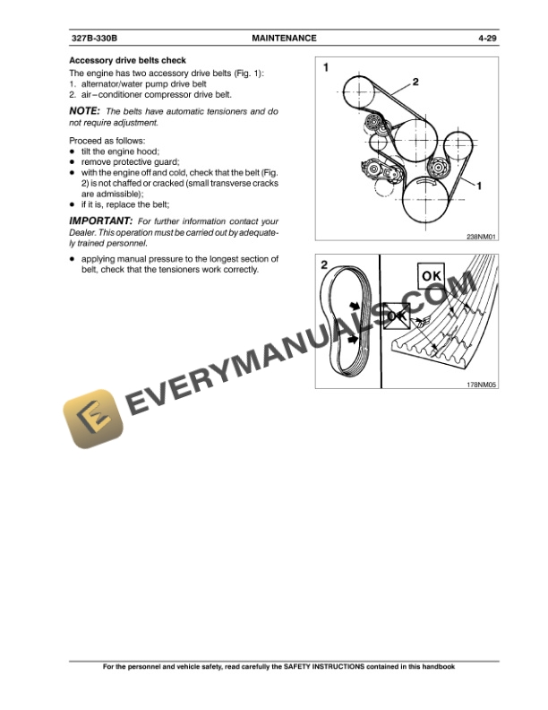 Case 327B, 330B Tier 3 Articulated Truck Operator Manual 84301127-4