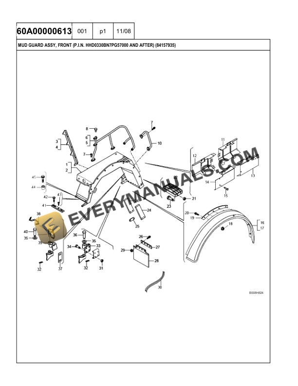 Case 330B Tier 3 Articulated Dump Truck Parts Catalog 84282128-5