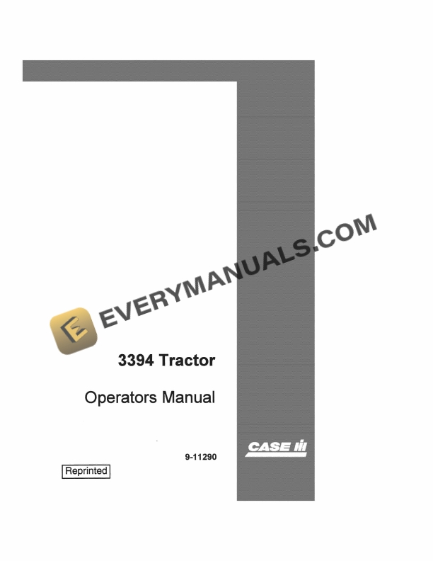 case 3394 tractor operator manual 9 11290 1